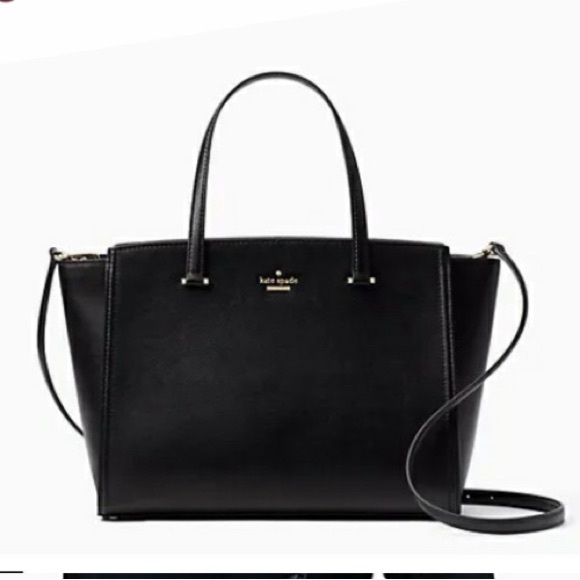 Kate Spade Patterson Drive Black Leather Geraldine Tote Satchel - Picture 1 of 16